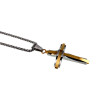 55cm x 2mm Jasseron-ketting + Kruishanger Unisex - Bicolor RVS