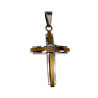 55cm x 2mm Jasseron-ketting + Kruishanger Unisex - Bicolor RVS