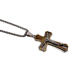 Zilverkleur - Goudkleur RVS Kruishanger met Jezus Unisex