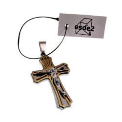 Zilverkleur - Goudkleur RVS Kruishanger met Jezus Unisex