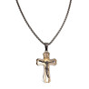 55cm x 2mm Jasseron-ketting + Bicolor Kruishanger met Jezus Unisex