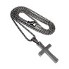 55cm x 2mm Jasseron-ketting + Kruishanger met Gebed - RVS - Unisex