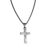 55cm x 2mm Jasseron-ketting + Kruishanger met Gebed - RVS - Unisex