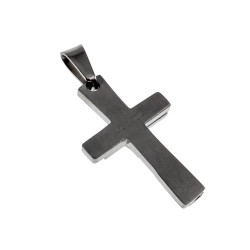 55cm x 2mm Jasseron-ketting + Kruishanger met Gebed - RVS - Unisex