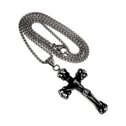 RVS Jasseron-ketting + Kruishanger met Jezus en INRI - Unisex