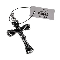 RVS Jasseron-ketting + Kruishanger met Jezus en INRI - Unisex