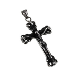 RVS Jasseron-ketting + Kruishanger met Jezus en INRI - Unisex
