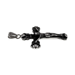 RVS Jasseron-ketting + Kruishanger met Jezus en INRI - Unisex