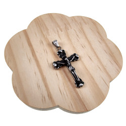 RVS Jasseron-ketting + Kruishanger met Jezus en INRI - Unisex