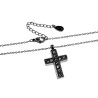 Fijne RVS Ketting met zirkonia Kruishanger - Verstelbaar 45 tot 50 cm