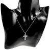 Fijne RVS Ketting met zirkonia Kruishanger - Verstelbaar 45 tot 50 cm