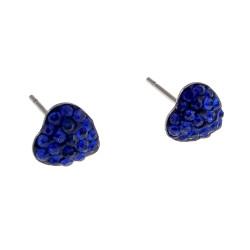 RVS Hartvormige Oorbellen met Blauwe Cubic Zirkonia Dames
