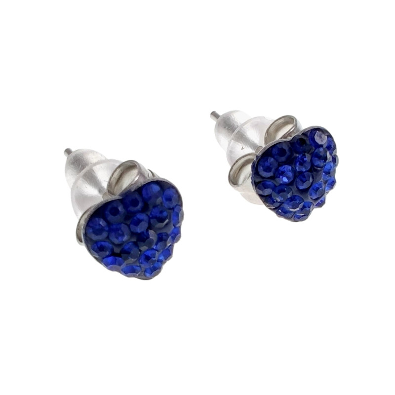 RVS Hartvormige Oorbellen met Blauwe Cubic Zirkonia Dames