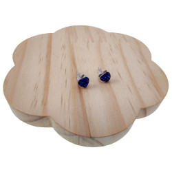 RVS Hartvormige Oorbellen met Blauwe Cubic Zirkonia Dames
