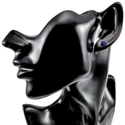 RVS Hartvormige Oorbellen met Blauwe Cubic Zirkonia Dames