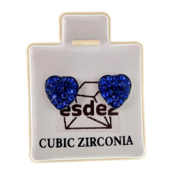 RVS Hartvormige Oorbellen met Blauwe Cubic Zirkonia Dames