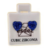 RVS Hartvormige Oorbellen met Blauwe Cubic Zirkonia Dames