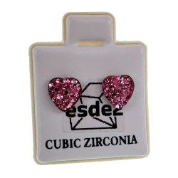 RVS Hartvormige Oorbellen met Roze Cubic Zirkonia Dames