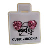 RVS Hartvormige Oorbellen met Roze Cubic Zirkonia Dames