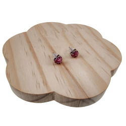 RVS Hartvormige Oorbellen met Roze Cubic Zirkonia Dames