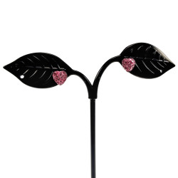 RVS Hartvormige Oorbellen met Roze Cubic Zirkonia Dames