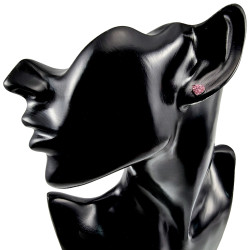 RVS Hartvormige Oorbellen met Roze Cubic Zirkonia Dames