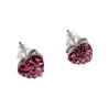 RVS Hartvormige Oorbellen met Roze Cubic Zirkonia Dames