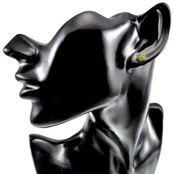 RVS Hartvormige Oorbellen met Limoengroene Cubic Zirkonia Dames
