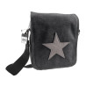 Canvas Schoudertas Unisex Zwart Antraciet Crossbodytas 24 x 19 x 7 cm