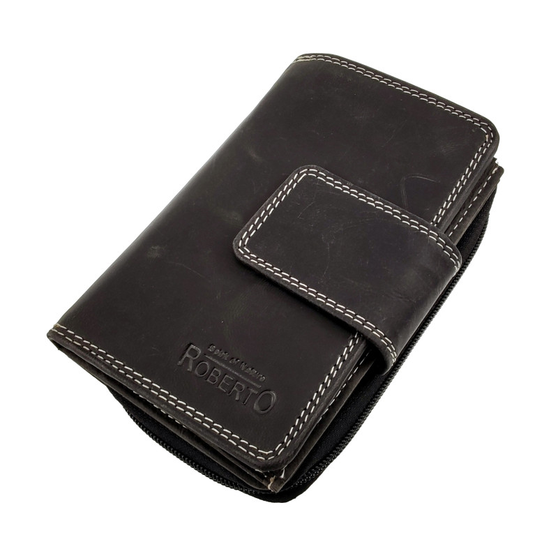 Matzwart Echt Leer Portemonnee RFID - Portemonnee met veel vakken