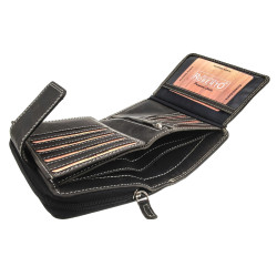 Matzwart Echt Leer Portemonnee RFID - Portemonnee met veel vakken