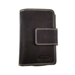 Matzwart Echt Leer Portemonnee RFID - Portemonnee met veel vakken