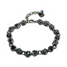 RVS Armband met Blauwe Kristallen Dames - Verstelbaar 18 tot 24 cm