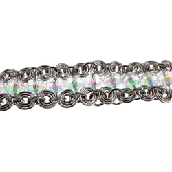 RVS Brede Spiralen Armband met Transparante Kristallen - 16 tot 19 cm