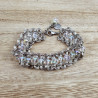 RVS Brede Spiralen Armband met Transparante Kristallen - 16 tot 19 cm