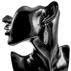 Haakoorbellen met Ketting en Ringen - Lengte 50 mm - Handgemaakt