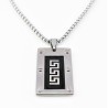 RVS Hanger Plaat met Grieks Meander (Exclusief Ketting)