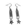 RVS Haakoorbellen met Kettingen, Ringen en Spike Hanger - Lengte 50 mm