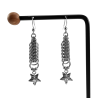 RVS Haakoorbellen met Kettingen, Ringen en Spike Hanger - Lengte 50 mm