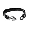 Unisex RVS Nautische Armband van Gevlochten Echt Leer en RVS met Anker