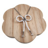 Fijne RVS ketting met Handgemaakte Schelpparels Strik Hanger - Dames