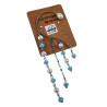 Dames RVS Earcuff Oorbel met Parels en Turquoise Kristallen