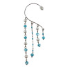 Dames RVS Earcuff Oorbel met Parels en Turquoise Kristallen