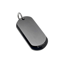 Unisex Jasseron Ketting + Dubbele Dogtag Hanger RVS Zwart-Zilverkleur