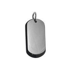 Unisex Jasseron Ketting + Dubbele Dogtag Hanger RVS Zwart-Zilverkleur