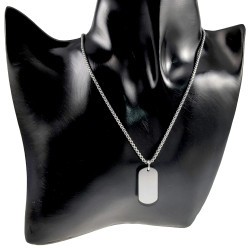 Unisex Jasseron Ketting + Dubbele Dogtag Hanger RVS Zwart-Zilverkleur