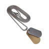 Unisex Jasseron Ketting + Dubbele Dogtag Hanger RVS Zilver-Goudkleur