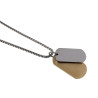 Unisex Jasseron Ketting + Dubbele Dogtag Hanger RVS Zilver-Goudkleur