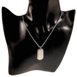 Unisex Jasseron Ketting + Dubbele Dogtag Hanger RVS Zilver-Goudkleur