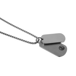 Unisex Jasseron Ketting + Dubbele Dogtag Hanger van Roestvrij Staal